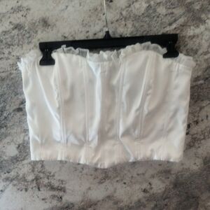 NBD White Ruffled Camisole Top